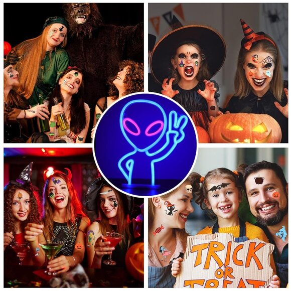 Blue Alien Neon Sign LED Wall Light USB Battery for Game Room Party Decor - Picture 8 of 9